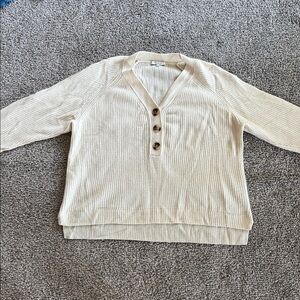 Madewell Cream V-Neck Sweater